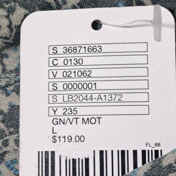 Ecote Women's Sage Green Floral Boho Cottagecore Maxi Tiered 3/4 Sleeves Large - Picture 9 of 10